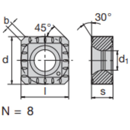 Picture of LMT Fette SNKU 1205 AN-TR LC280QN Milling Insert Square